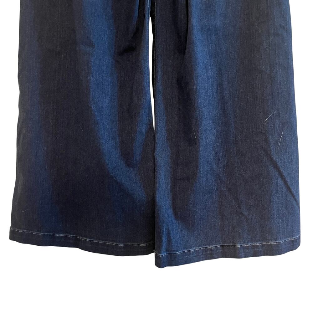 Paige Wide Leg Jeans Lennie High Rise Cropped Stretch Denim Blue Size 25 - Picture 7 of 13